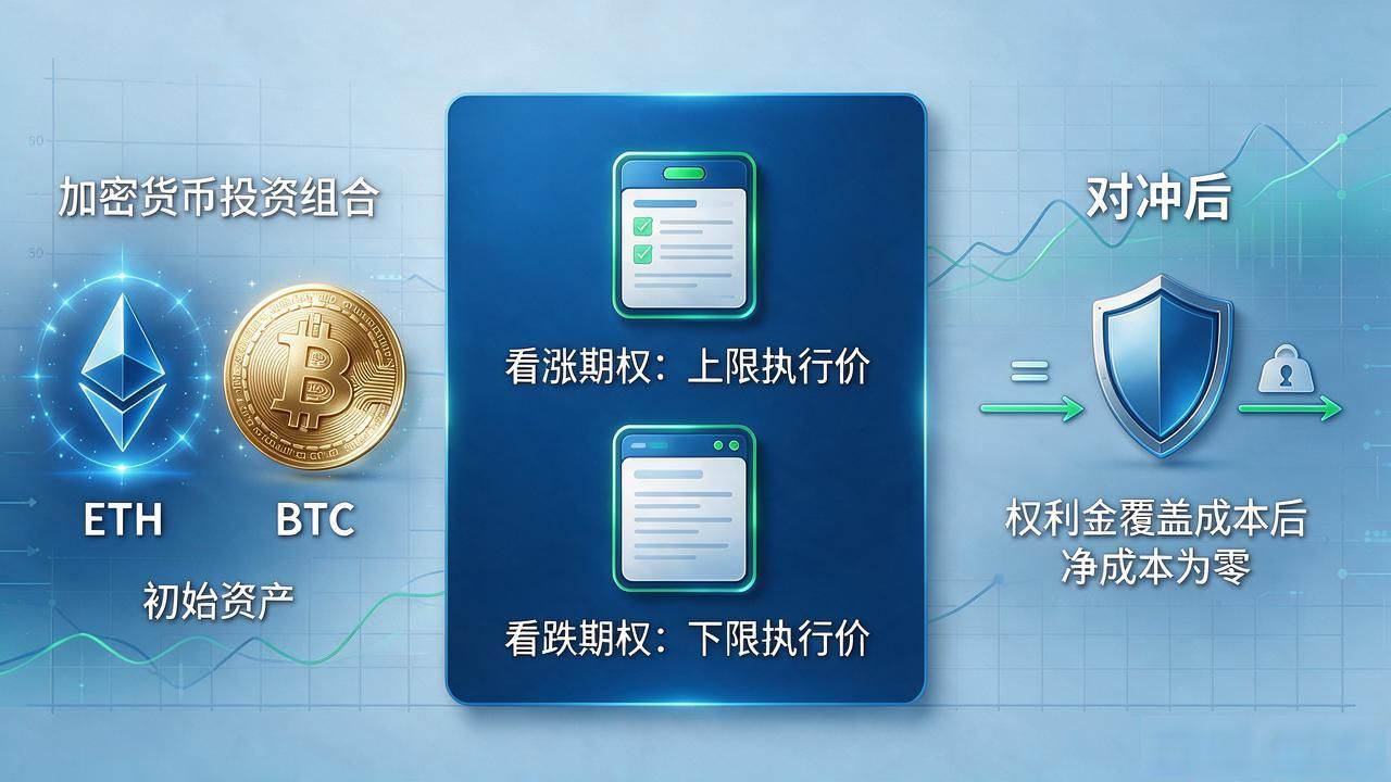 collar estrategia cobertura limitar riesgo activos digitales opción put opción call jaula precios volatilidad extrema criptomonedas inversores institucionales whales plataformas descentralizadas Lyra Hegic Options.fun protocolos DeFi_collar数字货币