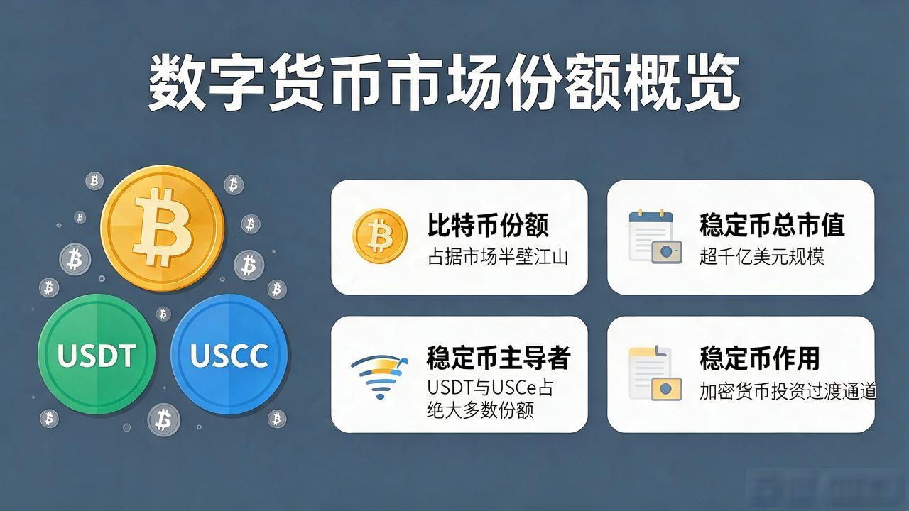 数字货币市场份额图怎么看_数字货币市场份额图_比特币以太坊稳定币市场份额分析