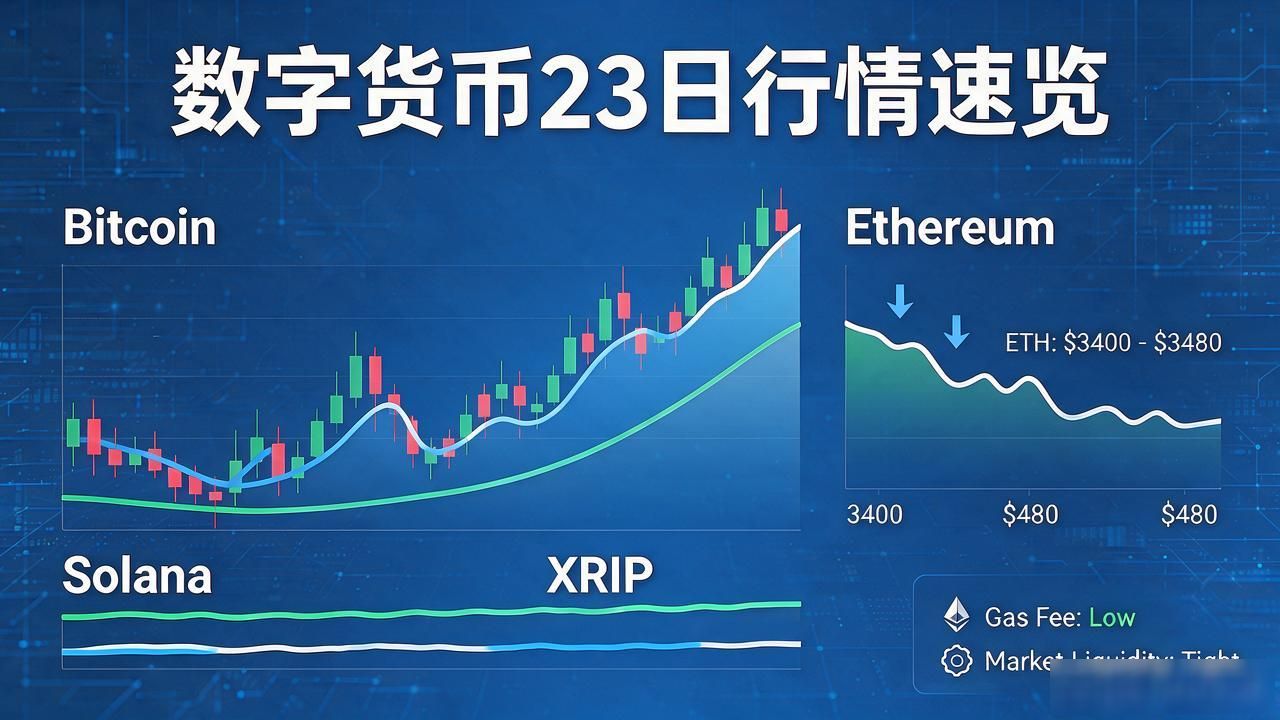 比特币97000美元关键阻力位分析_以太坊Gas费低位市场流动性收紧_数字货币23日行情