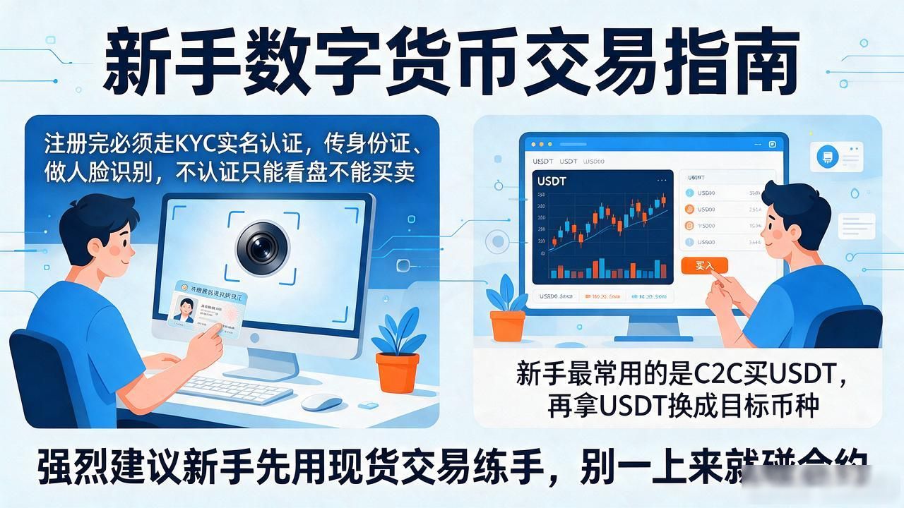 数字货币新手入门交易流程_海外交易所选择与KYC认证指南_现在数字货币如何交易